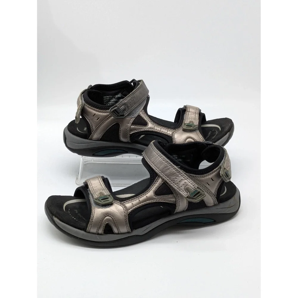 ABEO BioSystem Huntington Sandals Pewter Leather Comfort Women's 8N Narrow